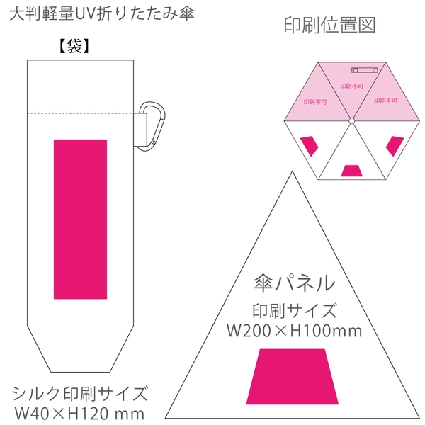 大判軽量UV折りたたみ傘：サックスブルーの商品画像3枚目