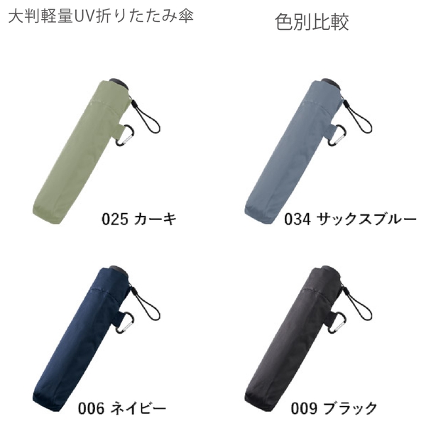 大判軽量UV折りたたみ傘：サックスブルーの商品画像14枚目