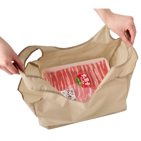 eTONE　ポーチ付きマチ広バッグ(ベージュ)の商品画像2枚目