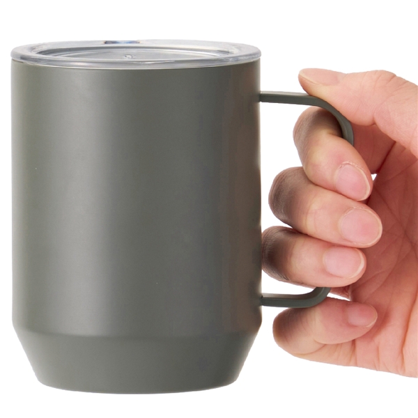 蓋付き真空ステンレスマグカップ400ml(グレー)の商品画像2枚目