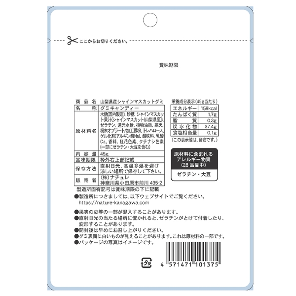 フルーツグミ　山梨県産シャインマスカット45gの商品画像3枚目
