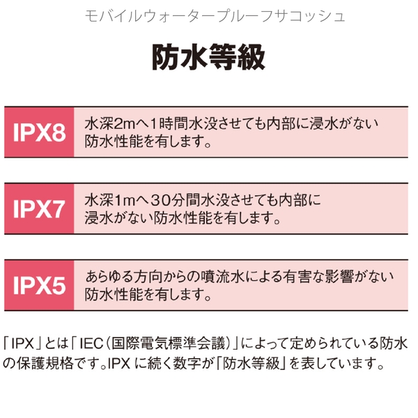 モバイルウォータープルーフサコッシュ：ホワイトの商品画像9枚目