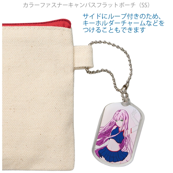 カラーファスナーキャンバスフラットポーチ(SS)：ネイビーの商品画像5枚目