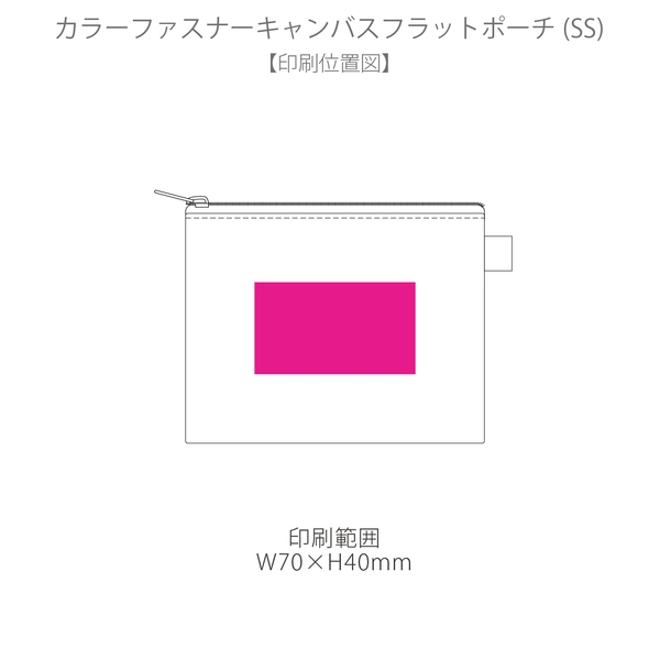 カラーファスナーキャンバスフラットポーチ(SS)：イエローの商品画像3枚目