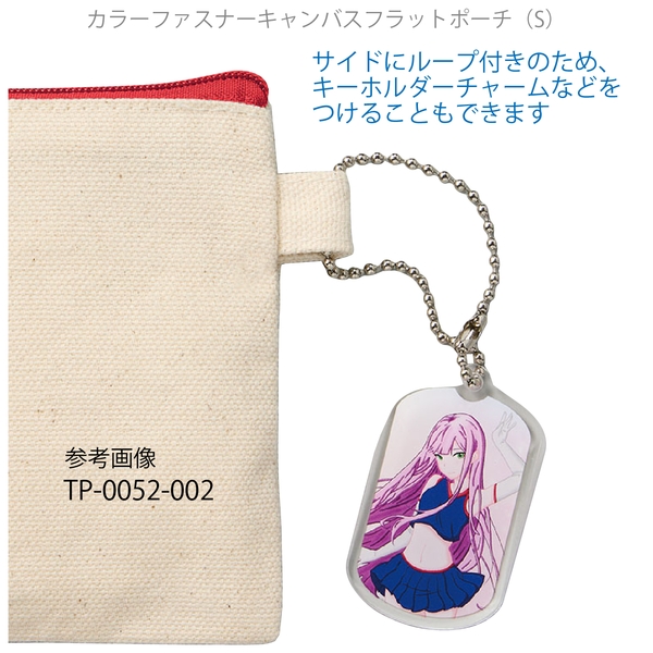 カラーファスナーキャンバスフラットポーチ(S)：チャコールブラックの商品画像5枚目