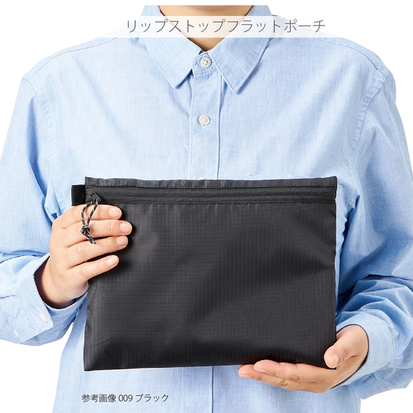 リップストップフラットポーチ(M)：ブラックの商品画像11枚目