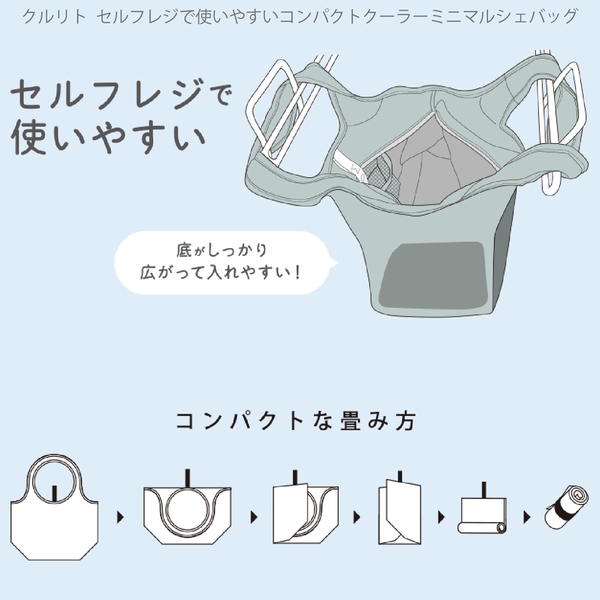 クルリト　セルフレジで使いやすいコンパクトクーラーミニマルシェバッグ：ミントブルーの商品画像7枚目