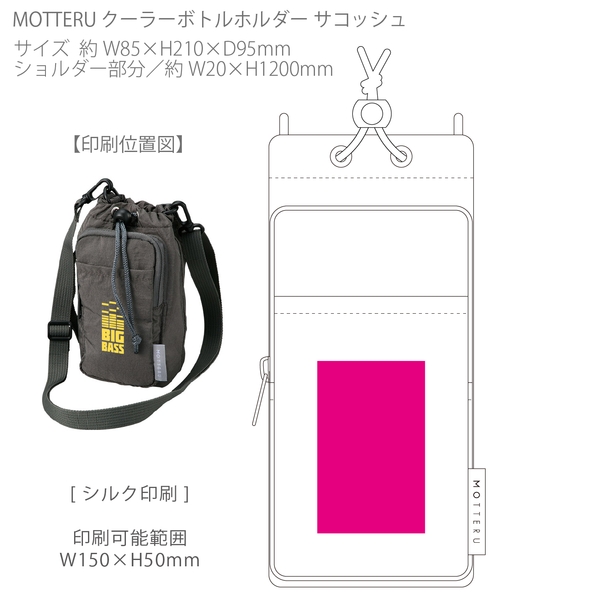 MOTTERU　クーラーボトルホルダーサコッシュ：チャコールブラックの商品画像3枚目