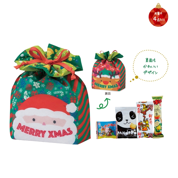 クリスマス　スクエア巾着お菓子セット 【Xmasグッズ】