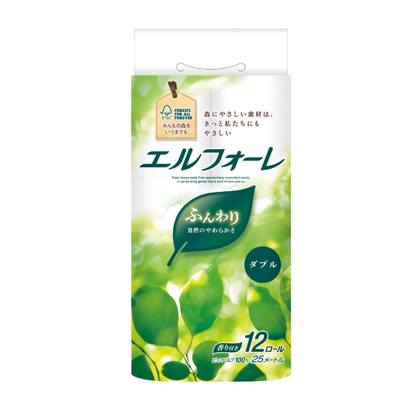 エルフォーレ　トイレットティシュー12ロール　ダブル 【生活消耗品】