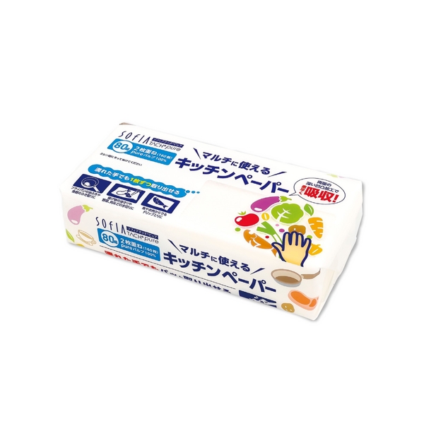 キッチンペーパーソフトパック80W 【暮らしの必需品・販促品】