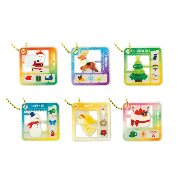 65mmガチャMIX　クリスマスプラスチックモデル風アクリルキーホルダー40個